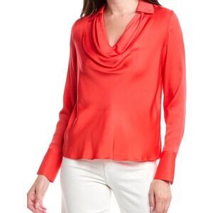 ✨ NWT Elie Tahari “The Ciaran” Cowl-Neck Stretch Silk Blouse – Size XS 💎